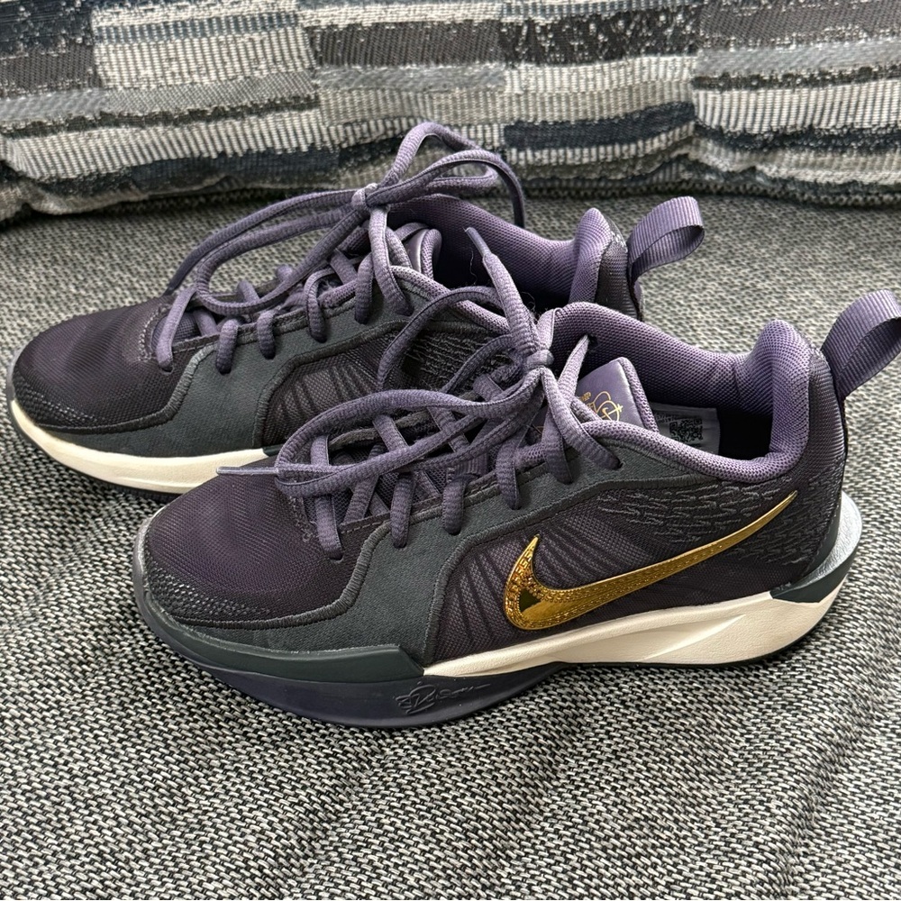 Nike Dark Purple and Gold Athletic Shoes